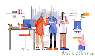 Office women gossip colleague at water cooler Vector Illustration