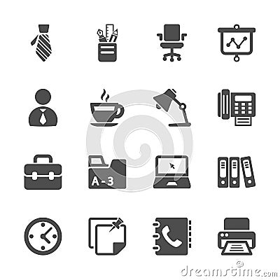 Office work icon set, vector eps10 Vector Illustration