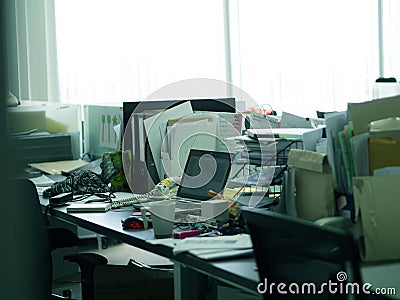 Office work place , Office clutter Stock Photo