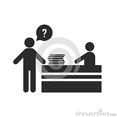 Office worker asks for help Vector Illustration