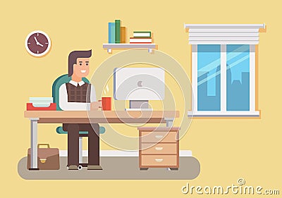 Office worker Vector Illustration