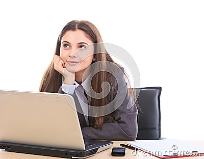 Office worker dreaming Stock Photo