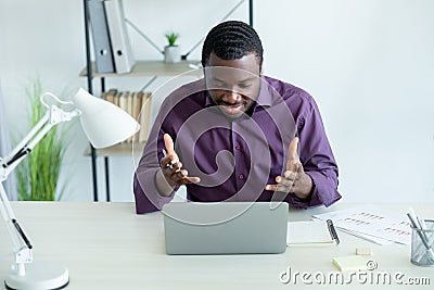 office worker panic man task problem smiling Stock Photo