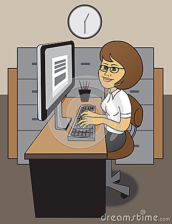 Office Worker Vector Illustration