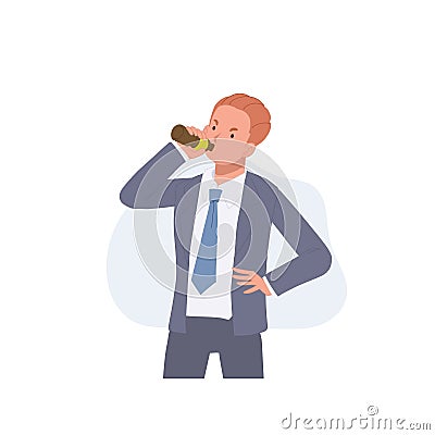 office workers, Businessman drinking energy drinks. Boost power. Vector illustration Vector Illustration