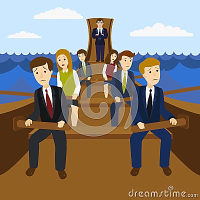 Office workers in the galley vector illustration Vector Illustration