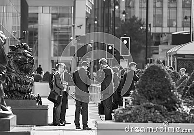 Office workers going to work. London, Canary Wharf Editorial Stock Photo