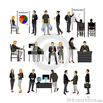 Office workers vector set. Vector Illustration