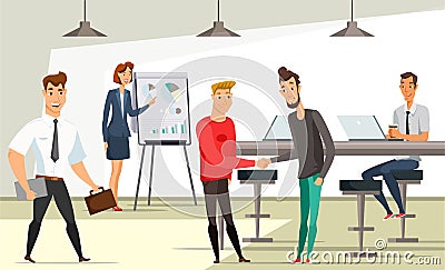 Office workers at workplace vector illustration Vector Illustration