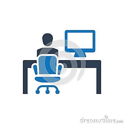 Office working icon Vector Illustration