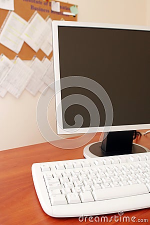 Office workplace (computer monitor) Stock Photo