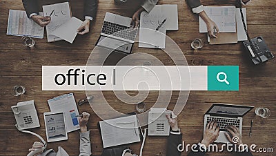 Office Workplace Headquarters Building Workspace Concept Stock Photo