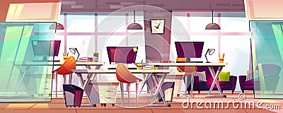 Office workspace interior vector illustration Vector Illustration