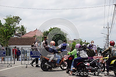 The officer of Department of Transportation regulate road traffic Editorial Stock Photo