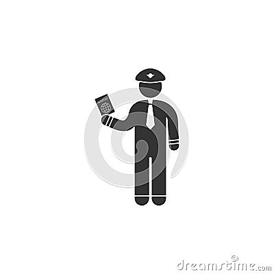 Officer with passport icon. Element of airport icon for mobile concept and web apps. Detailed Officer with passport icon can be us Stock Photo