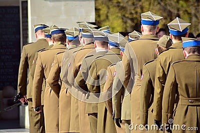 Officers of army in gala uniforms on parade Editorial Stock Photo