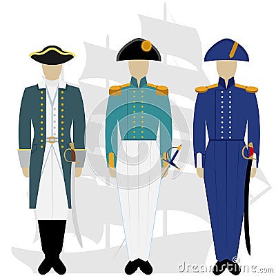 Officers of the Russian fleet-1 Vector Illustration