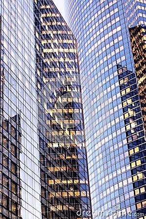 towers glass facades Paris La defense Offices business district Stock Photo