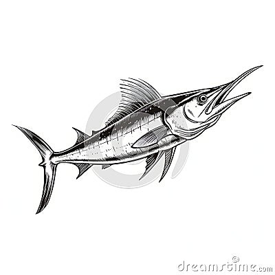 Official Art Style Marlin Fish Illustration With Bardcore And Cartelcore Influences Cartoon Illustration