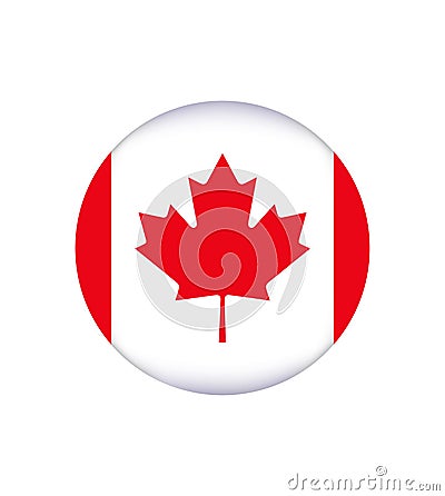 Official Canada flag with accurate proportions and colors. Cartoon Illustration