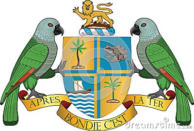 Coat of arms of Dominica Vector Illustration