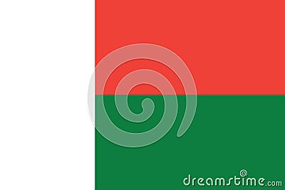 Flag of the Republic of Madagascar Vector Illustration