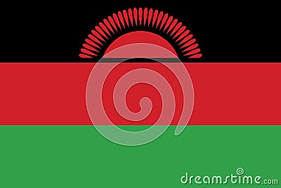 Flag of the Republic of Malawi Vector Illustration