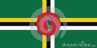 Flag of Dominica Vector Illustration