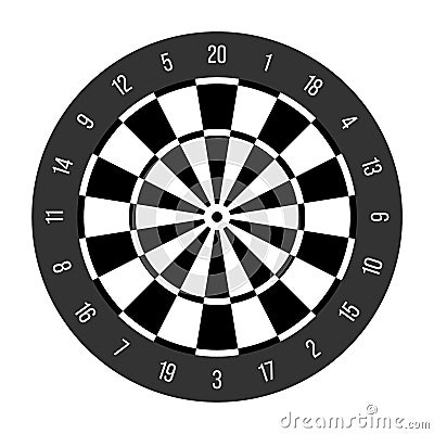 Official dartboard for dart-throwing competitive sport Cartoon Illustration