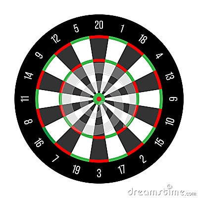 Official dartboard for dart-throwing competitive sport Cartoon Illustration