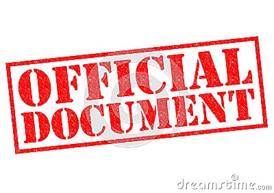 OFFICIAL DOCUMENT Stock Photo