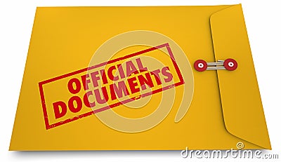 Official Documents Paperwork Envelope Information 3d Illustration Stock Photo