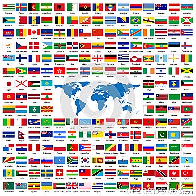 Official Flags of the world Vector Illustration