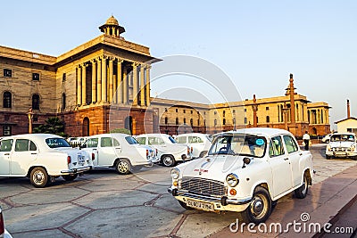 Official Hindustan Ambassador cars Editorial Stock Photo