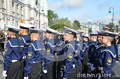 The official line in Nakhimov Naval School Editorial Stock Photo