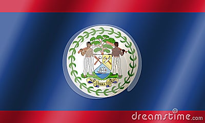Official national flag of Belize.Vector Vector Illustration