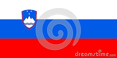Official national flag of Slovenia. Flag of the Republic of Slovenia, correct proportions and colors Vector Illustration