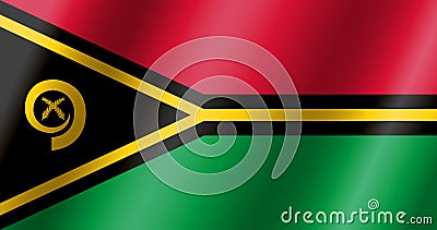 The official national flag of Vanuatu.Vector.3D illustration.Highly detailed flag of Vanuatu,with official proportions and color Vector Illustration