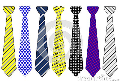 Official tie collection Vector Illustration