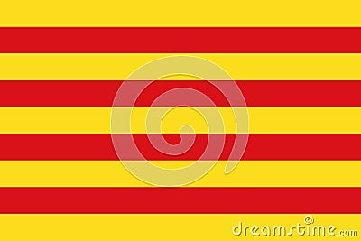 Official vector flag of Catalonia Vector Illustration