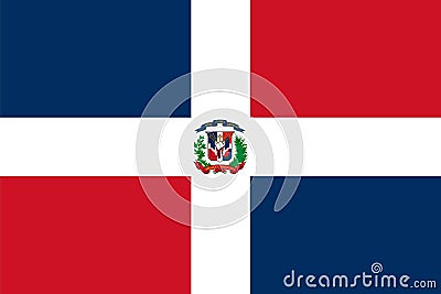 Official vector flag of Dominican Republic Vector Illustration