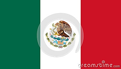 Official vector flag of Mexico Vector Illustration