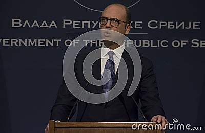 Official visit of Italian Foreign Minister Angelino Alfano to Serbia Editorial Stock Photo