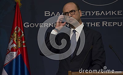 Official visit of Italian Foreign Minister Angelino Alfano to Serbia Editorial Stock Photo