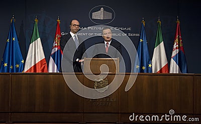 Official visit of Italian Foreign Minister Angelino Alfano to Serbia Editorial Stock Photo