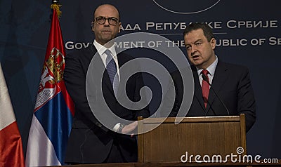 Official visit of Italian Foreign Minister Angelino Alfano to Serbia Editorial Stock Photo