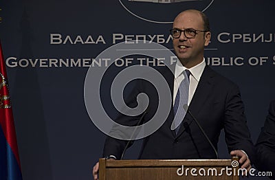 Official visit of Italian Foreign Minister Angelino Alfano to Serbia Editorial Stock Photo