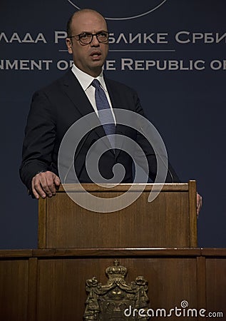 Official visit of Italian Foreign Minister Angelino Alfano to Serbia Editorial Stock Photo