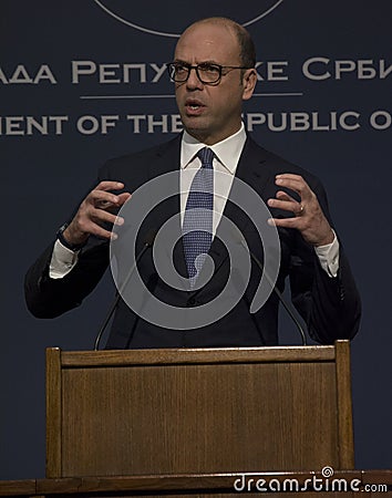 Official visit of Italian Foreign Minister Angelino Alfano to Serbia Editorial Stock Photo