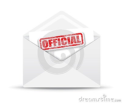 Official white closed envelope Vector Illustration